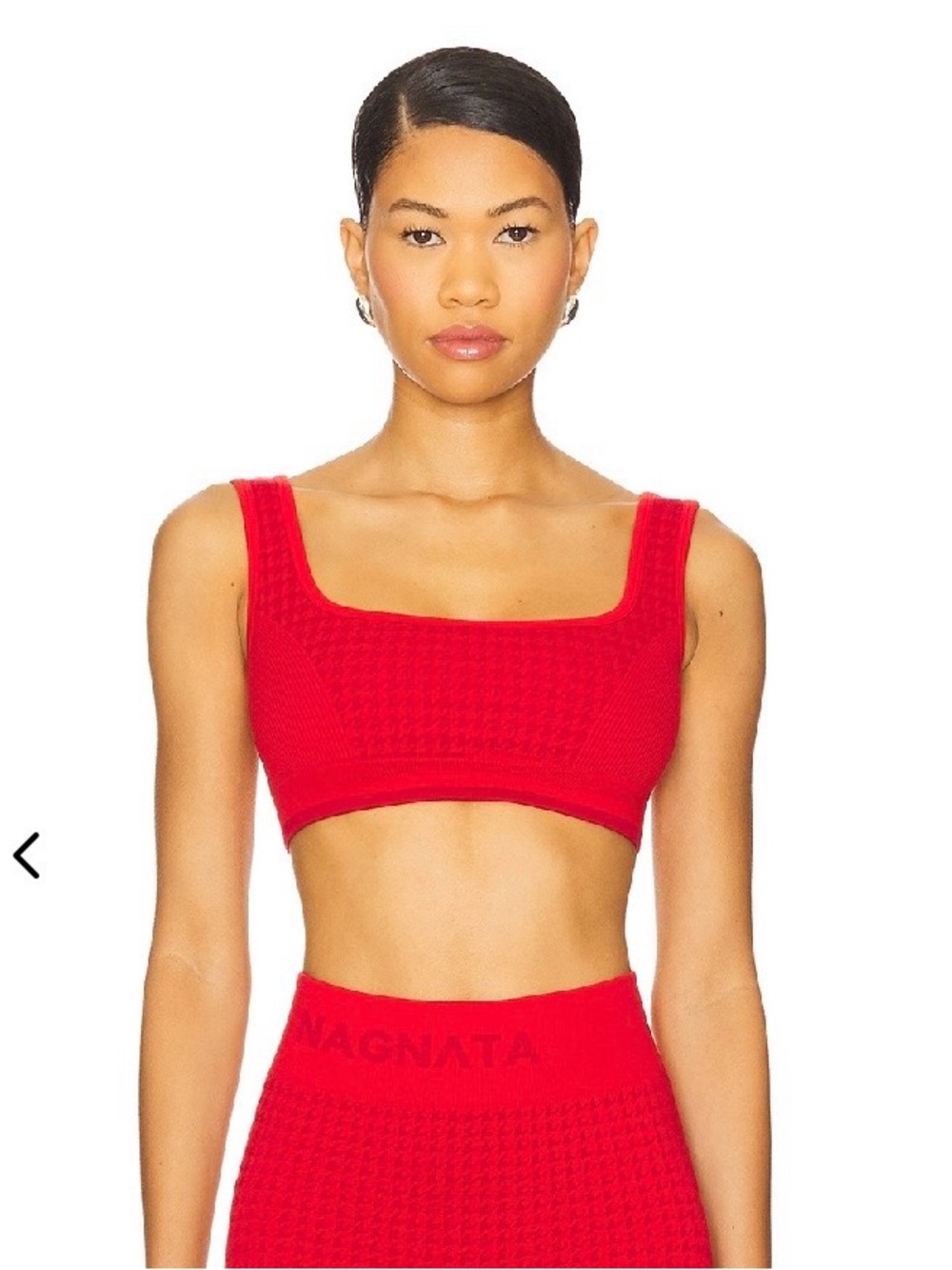 Nagnata red houndstooth bralette in Crimson